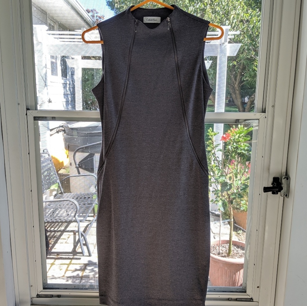 Mock-Neck Sheath Dress